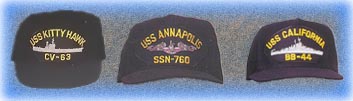 US Navy Ship Hats Aircraft Carriers, Battle Ship, Cruisers, Destroyers and Submarines