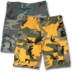 MENS' Military and Cargo  Shorts Camouflage BDU 6-Pocket Military Shorts by Rothco and Vintage Cargo Shorts by Rothco. Camouflage BDU and Vintage Cargo Shorts by Rothco